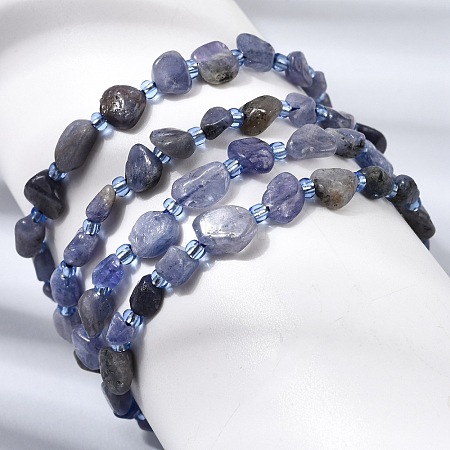 Natural Tanzanite Beaded Stretch Bracelets GG-CBA05D5-02A-11A-1