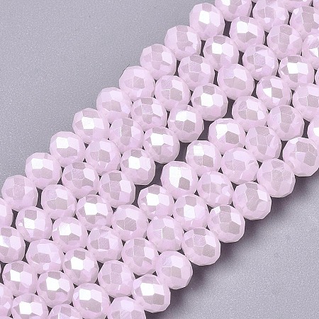 Electroplate Glass Beads Strands X-EGLA-A034-J6mm-A03-1