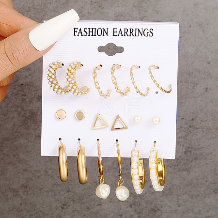 Alloy & Plastic Pearl Earring Sets WG01624-27-1