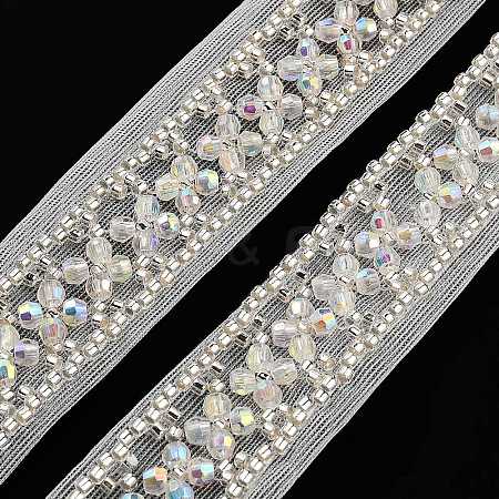 Polyester Flower Lace Trims OCOR-A007-13-1