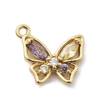 Brass Micro Pave Cubic Zirconia Pendants KK-A275-18A-G-1