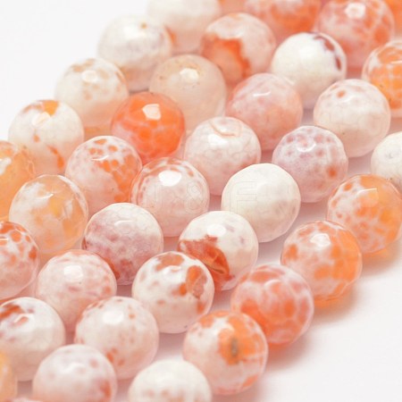 Faceted Natural Fire Crackle Agate Beads Strands X-G-F447-8mm-B03-1