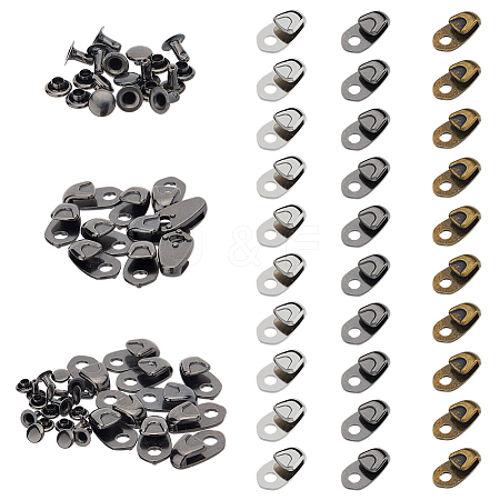 30 Sets 3 Colors Alloy Boot Lace Hooks FIND-DC0005-85-1