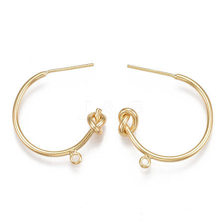 Brass Stud Earring Findings X-KK-T038-214G-1