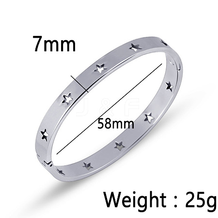 Hollow Star Stainless Steel Bangles RO4138-2-1