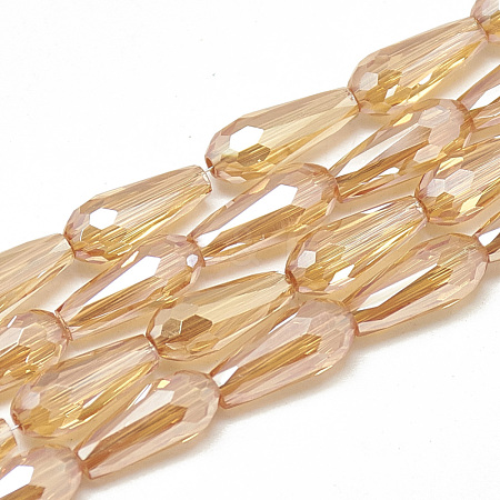 Electroplate Glass Beads Strands EGLA-Q099-C06-1