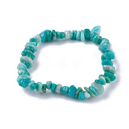 Natural Amazonite Beads Stretch Bracelets BJEW-JB04152-09-1