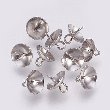 Tarnish Resistant 201 Stainless Steel Cup Peg Bails Pendants STAS-I088-M-01P-1