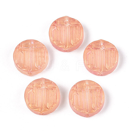 Transparent Spray Painted Glass Beads GLAA-S190-007A-06-1