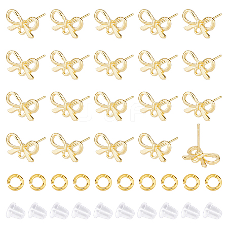 Bowknot Alloy Stud Earring Findings FIND-HS0001-55-1
