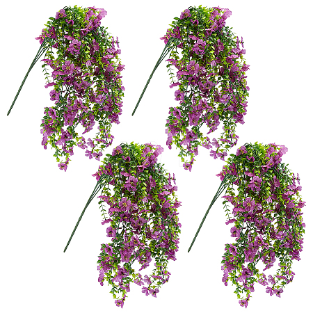 4Pcs Plastic Artificial Violet Vine for Wedding Decoration DIY-WR0005-32F-1