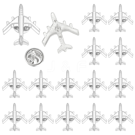 16Pcs Airplane Alloy Brooches for Backpack Clothes JEWB-PH0001-45P-1