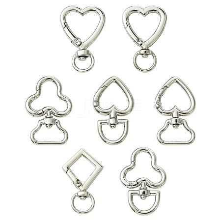 28Pcs 7 Styles Alloy Swivel Clasps FIND-CJ0005-59-1