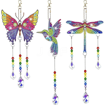 Butterfly/Humming Bird/Dragonfly DIY Diamond Painting Sun Catcher Kits WG21135-01-1
