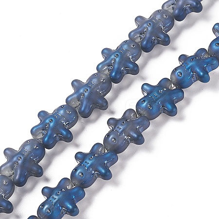 Full Rainbow Plated Forsted Electroplate Glass Beads GLAA-P005-FR01-1