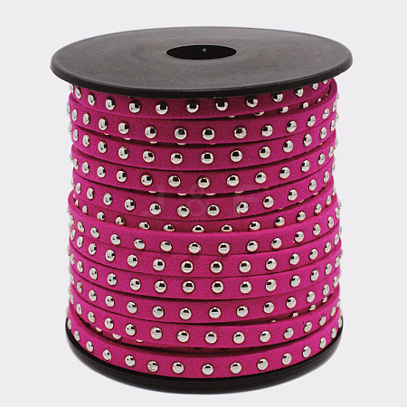 Silver Aluminum Studded Faux Suede Cord LW-D004-05-S-1