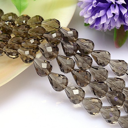 Faceted Teardrop K9 Glass G-M185-12x10mm-21A-1