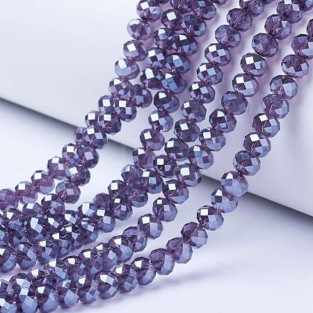 Electroplate Glass Beads Strands EGLA-A034-T4mm-A16-1