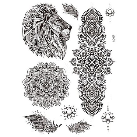 Mandala Pattern Vintage Removable Temporary Water Proof Tattoos Paper Stickers MAND-PW0001-14G-1