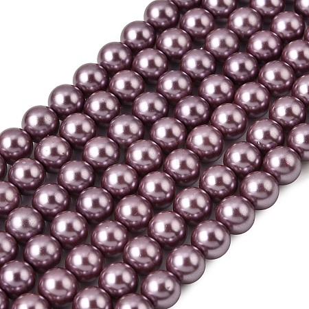 Eco-Friendly Dyed  Glass Pearl Round Beads Strands HY-A002-8mm-RB062-1