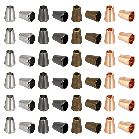 80Pcs 4 Colors Zinc Alloy Cord End BUTT-BC0001-16A-1