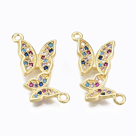 Brass Micro Pave Cubic Zirconia Links Connectors ZIRC-N039-121B-NF-1