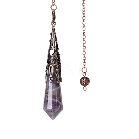 Natural Amethyst Dowsing Pendulum Big Pendants PW-WGF0B2B-19-1