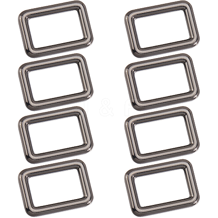 8Pcs Zinc Alloy Rectangle Buckle Ring PURS-SP0001-05B-1