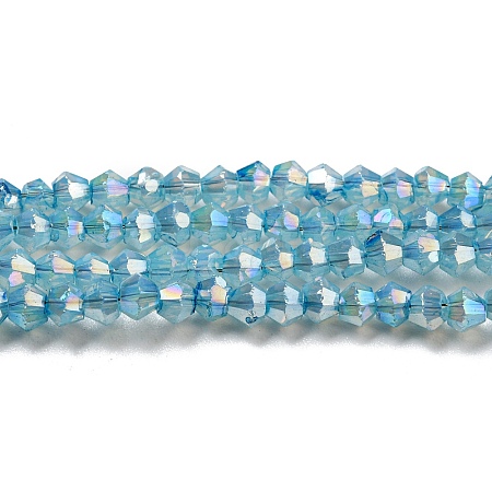 Baking Painted Transparent Glass Beads Strands DGLA-F002-04E-1