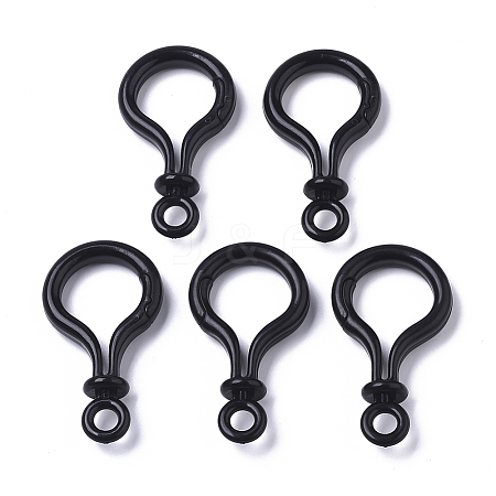 Opaque Solid Color Bulb Shaped Plastic Push Gate Snap Keychain Clasp Findings LS-KY-T021-01A-1