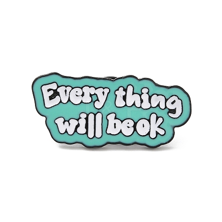 Quote Everything Will Be OK Enamel Pins JEWB-H016-02EB-01-1
