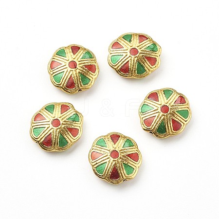 Golden Plated Alloy Beads ENAM-L027-T01-G-1