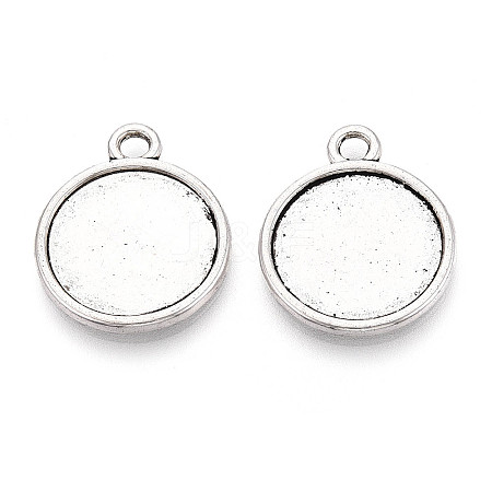 Tibetan Style Alloy Pendants Cabochon Settings PALLOY-N178-12AS-C-1
