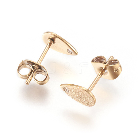 Ion Plating(IP) 304 Stainless Steel Stud Earring Findings for Dangle Charms X-STAS-L216-05A-G-1