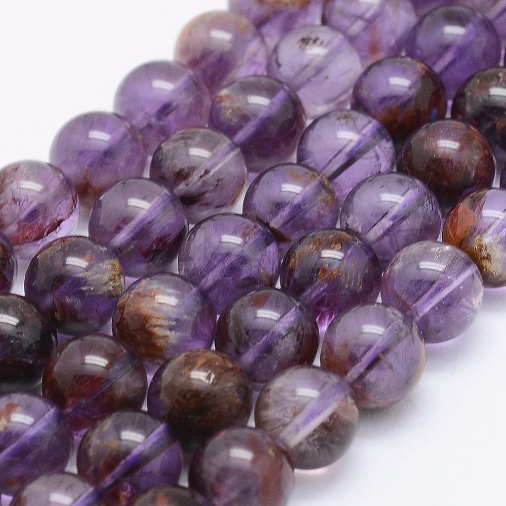 Wholesale Natural Purple Lodolite Quartz/Purple Phantom Quartz Beads ...