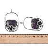 Natural Amethyst & Obsidian Big Pendants G-Z142-01P-A02-3
