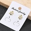 Brass Micro Pave Clear Cubic Zirconia Stud Earrings EJEW-M076-03G-5