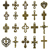 100 Pcs 20 Styles Tibetan Style Alloy Pendants FIND-CJ0003-90-1