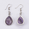 Natural Amethyst Dangle Earrings EJEW-F133-02B-2