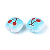 Opaque Printed Acrylic Beads SACR-T018-02-2