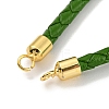 Leather Braided Cord Link Bracelets MAK-K022-01G-11-2