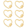6Pcs Brass Screw Carabiner Lock Charms KK-HS0001-38-1