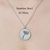 201 Stainless Steel Hollow Dandelion Pendant Necklace NJEW-OY002-08-3