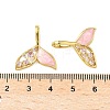Brass Micro Pave Clear Cubic Zirconia Shell Pendants KK-B139-17G-02-3