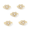 Rack Plating Brass Pave Cubic Zirconia Slide Charms KK-G464-04LG-4