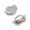 Brass Micro Pave Clear Cubic Zirconia Box Clasps KK-C075-14P-2