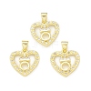 Rack Plating Brass Micro Pave Clear Cubic Zirconia Pendants KK-C011-23G-3