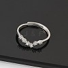 Constellations Rhodium Plated 925 Sterling Silver Micro Pave Clear Cubic Zirconia Adjustable Rings for Women RJEW-P130-01P-D-2