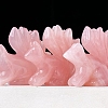 Natural Rose Quartz Carved Healing Nine-tailed Fox Figurines PW-WG70170-01-2