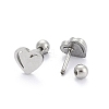 Tarnish Resistant 201 Stainless Steel Barbell Cartilage Earrings LS-EJEW-R147-38-3
